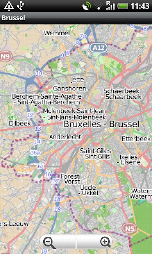 Brussels Bruxelles Street Map