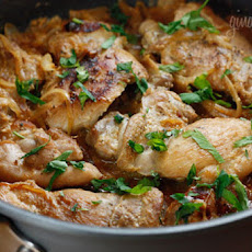 Skinless Chicken Thighs with Shallots in Red Wine Vinegar (Poulet Au Vinaigre)