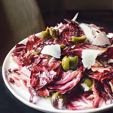 Radicchio Salad with Green Olives & Parmesan