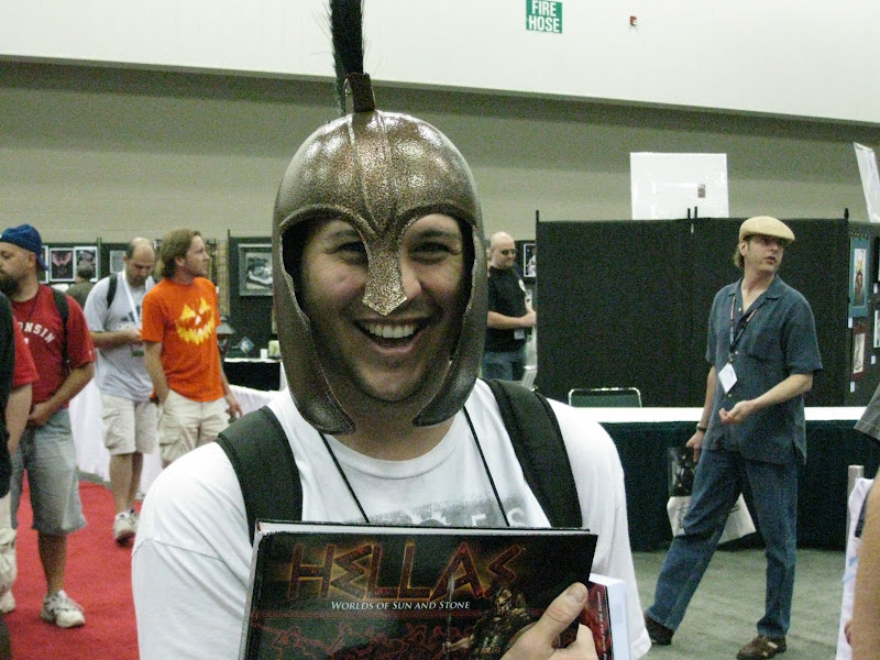 Josh in Hoplite helmet