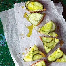 Cucumber-Feta Toasts