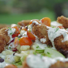 Fried Chicken Salad with Buttermilk-Chive Dressing