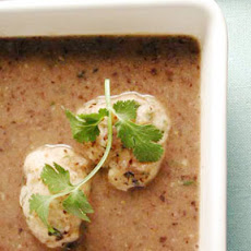 Chochoyones in Black Bean Soup