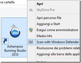 Windows Defender Status Manager nel tasto destro del mouse