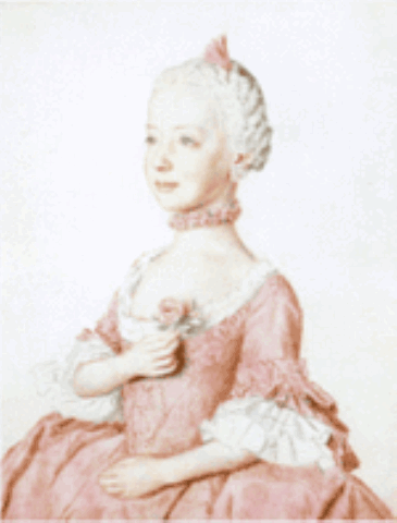 María Carolina de Austria a los 10 años