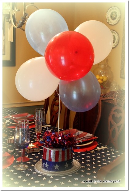 diy balloon topiary for 4th of july