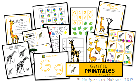 Giraffe Preschool Printable Pack FREE