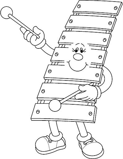 XYLOPHONE COLORING PAGES