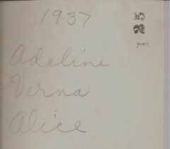 Adeline Verna Alice 1937 back