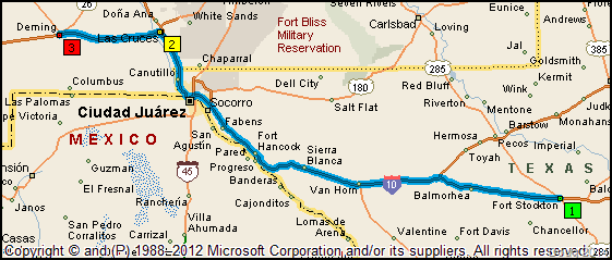 Fort Stockton, Texas to Deming, New Mexico