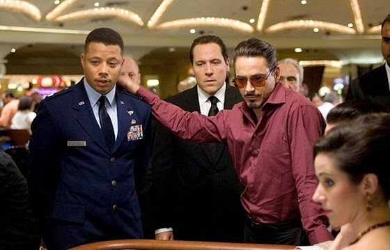 Terrence Howard and Robert Downey Junior in Iron Man