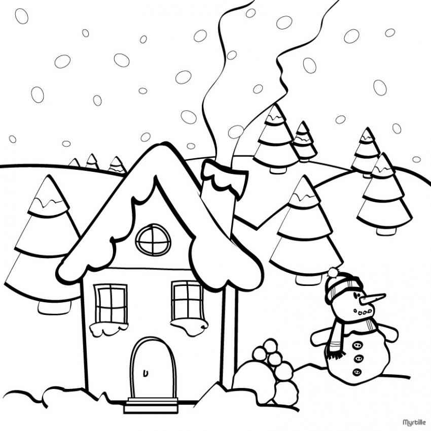 Pinos de navidad y casas