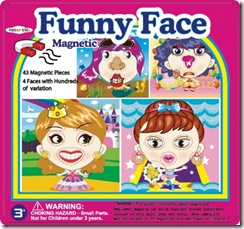 magnetic funny face girl tin box puzzles toys dress ups 350