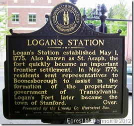 Logan's Station, Marker 2177 (Side 2) Stanford, KY (Click any photo to enlarge)