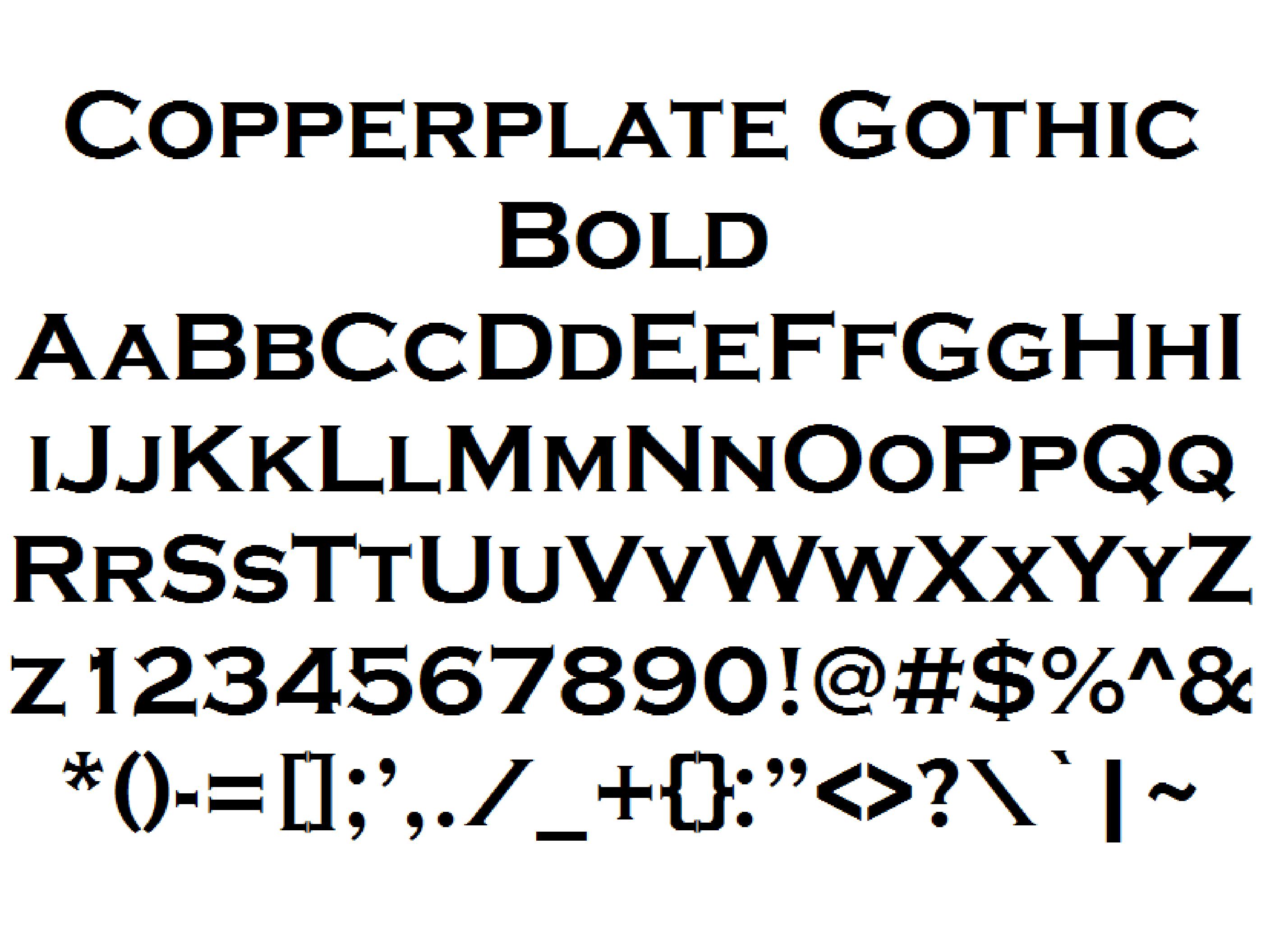 template gothic bold font