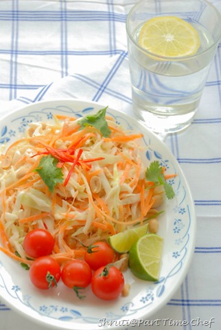 Carrot and Cabbage salad with coconut milk dressing