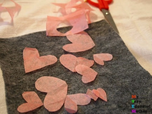 tissuepaperhearts #kidsactivities #holidayprojects #ValentinesDayProjects