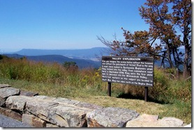 Valley Exploration marker at a Skyline Drive overlook