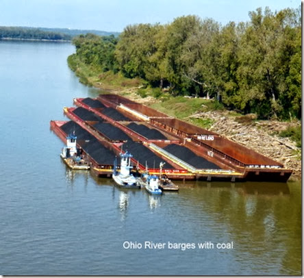 Ohio River barges with coal