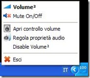 Volume2 menu icona nella barra di sistema