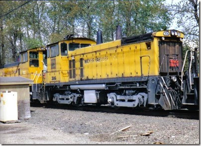 Weyerhaeuser Woods Railroad (WTCX) SW1500 #306 at Longview, Washington on May 17, 2005