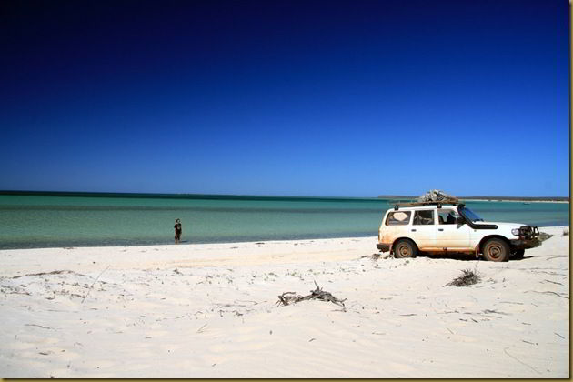 The beach at Francois Peron National Park, Western Australia. Another 4WD only spot