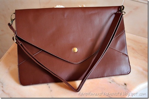 oasap envelope clutch coffee