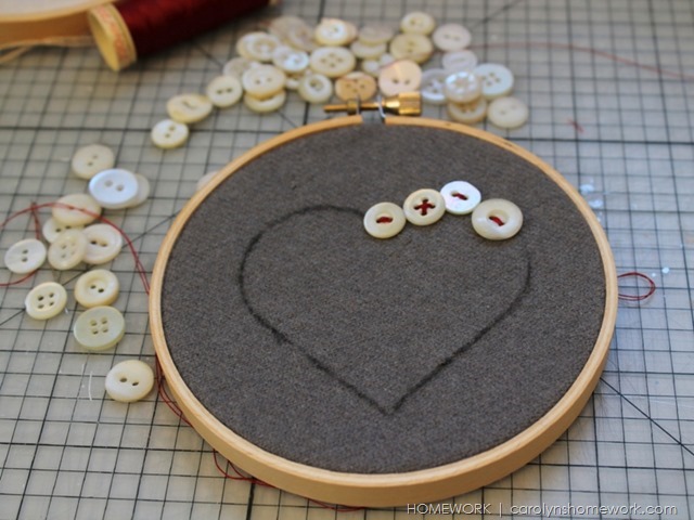 Vintage Button Heart via homework | carolynshomework.com