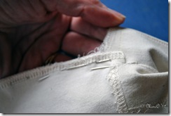 Sewing the center back seam prior to lapping the placket.