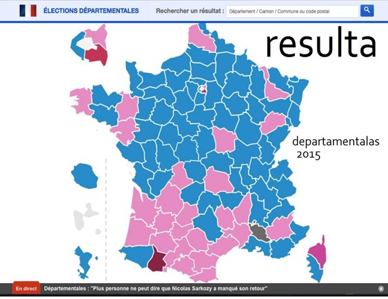 mapa de las resultas de las Departamentalas 2015