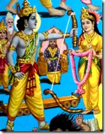 Rama lifting up Shiva's bow