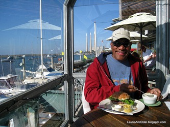 Odel at lunch in Morro Bay