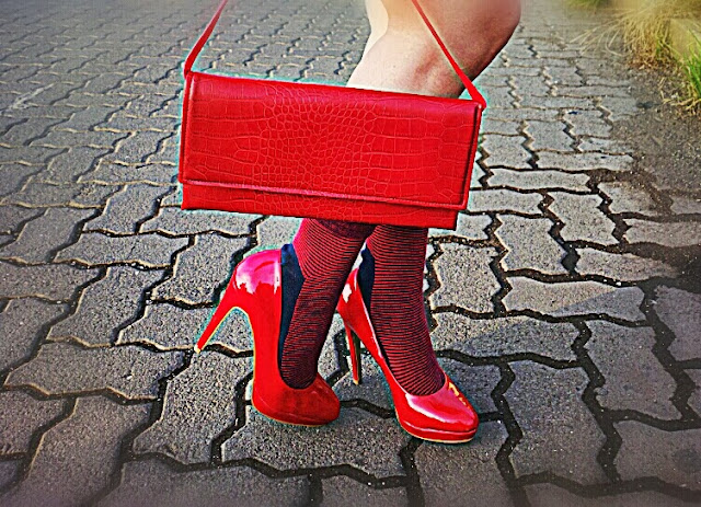 Aldo Red Shoes , Faux Snakeskin Red Bag