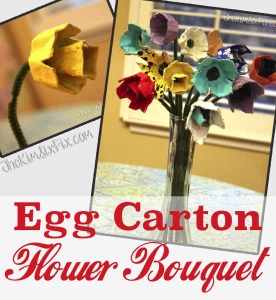 Egg Cartons turned Flower Boquet