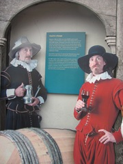Plymouth Mayflower 8.13 2 men w drink sign