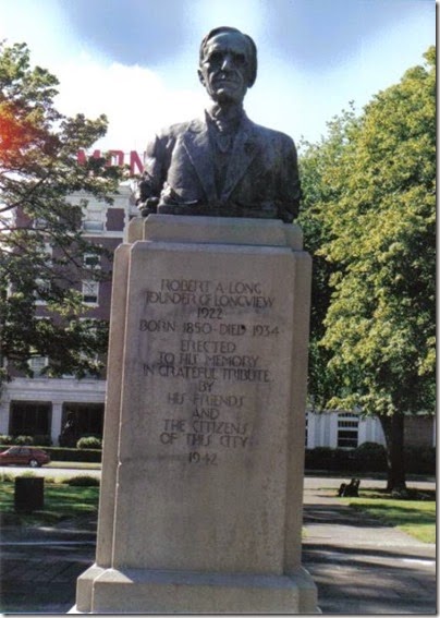 Bust of Robert A. Long at Robert A. Long Park in Longview, Washington on September 5, 2005