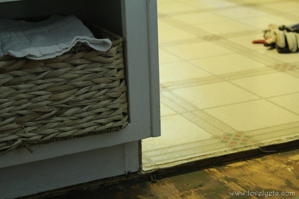 kitchen vinyl floor higher than adjoining floor.