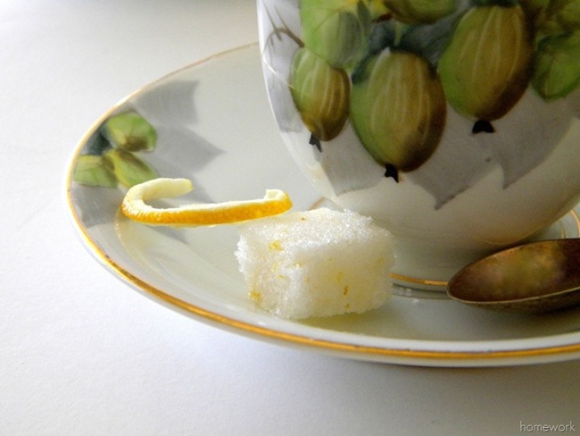 Homemade Lemon Sugar Cubes via homework | carolynshomework.com 