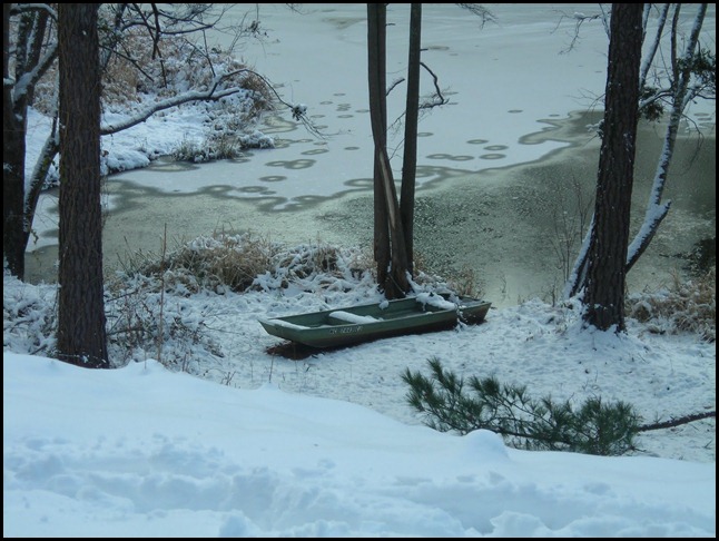 boat in snow