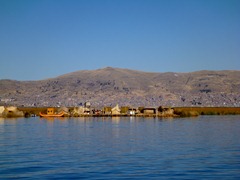Uros floating islands on Lake Titicaca.