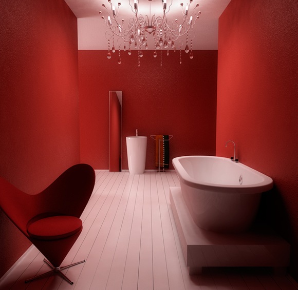 Modern-RED-Bath-Heart-Chair