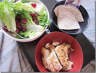 salad, tortilla and grilled chicken, 240baon