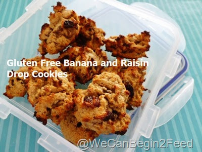 Gluten Free Banana and Raisin Drop Cookies