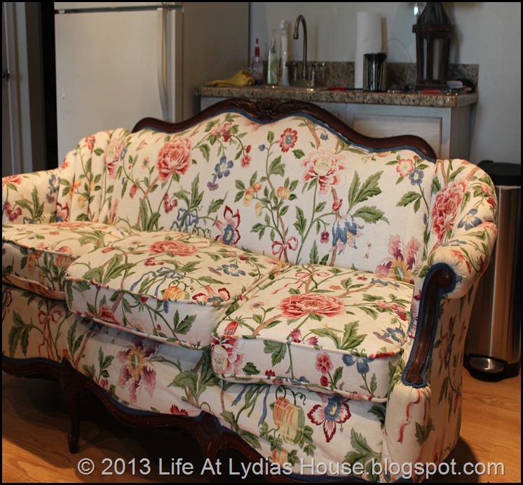floral sofa before 2