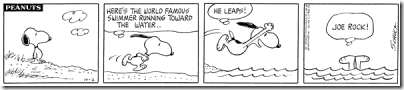 Peanuts 1971-10-2 Snoopy as the world famous swimmer