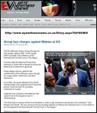 MALEMA GENOCIDE CHARGE ICC BY PRAAG DAN ROODT MAY262011