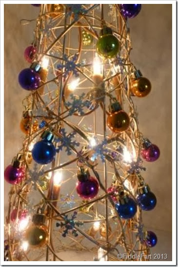 Bejewelled Dunelm Illuminated Christmas Tree Cone