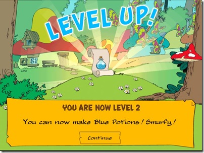 Level Up screen