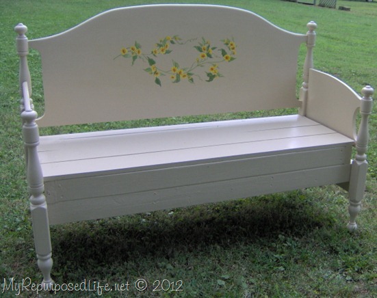 full sized maple headboard bench