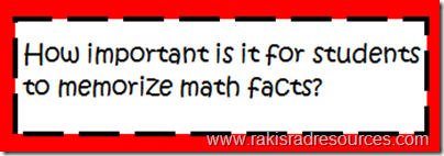 How iportant is it for students to memorize math facts?